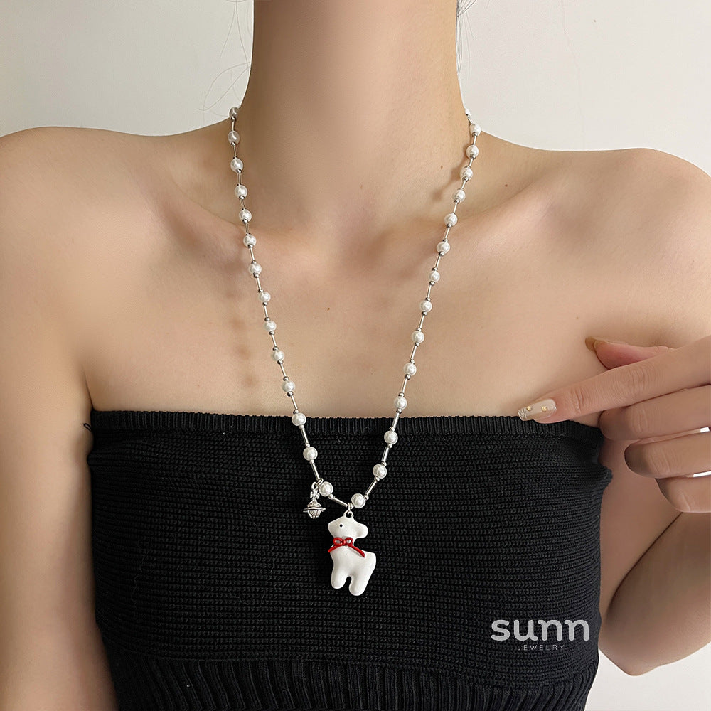 Raghad Deer Pearl Necklace [T4F9BA6N]