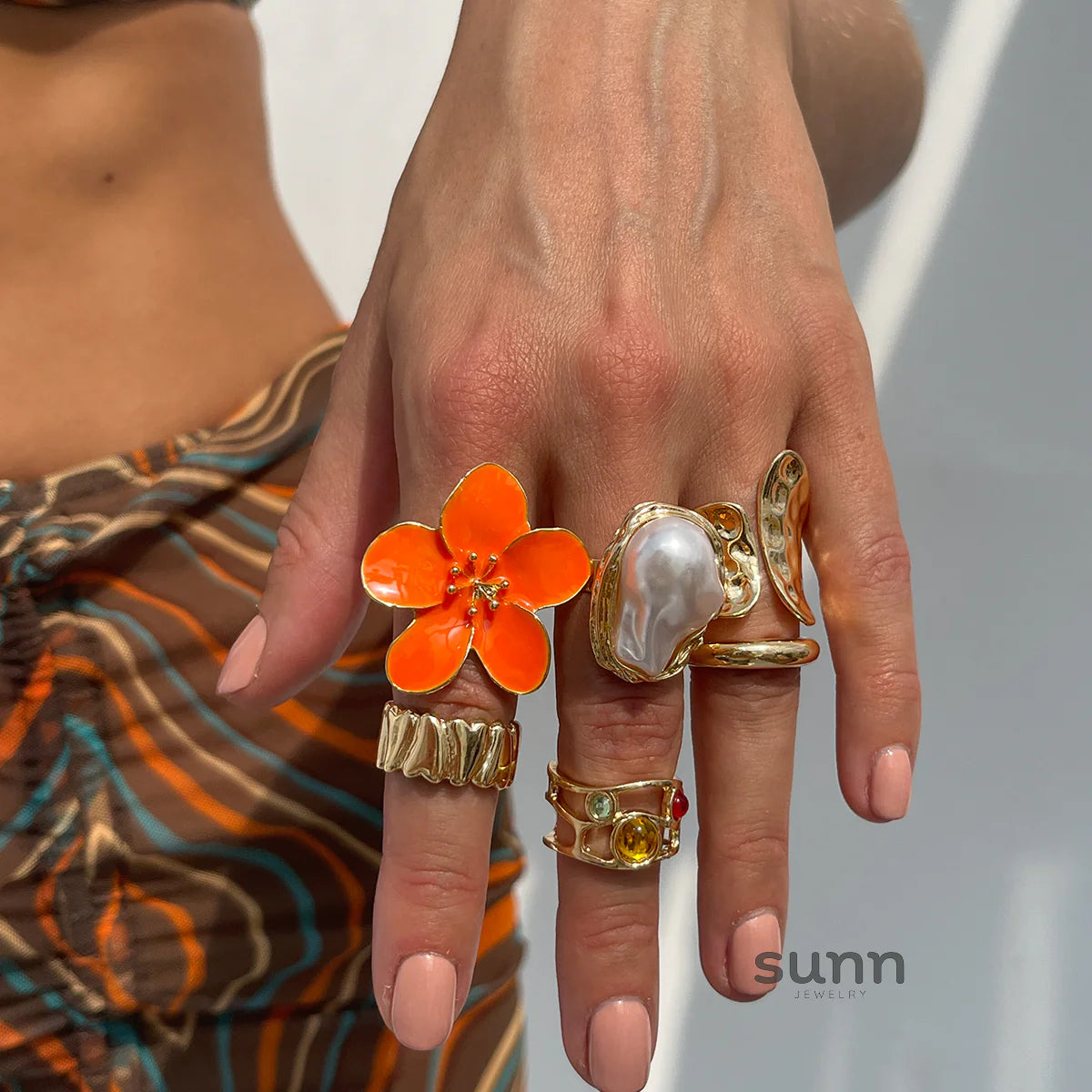 Rahma Baroque Pearl Ring Set