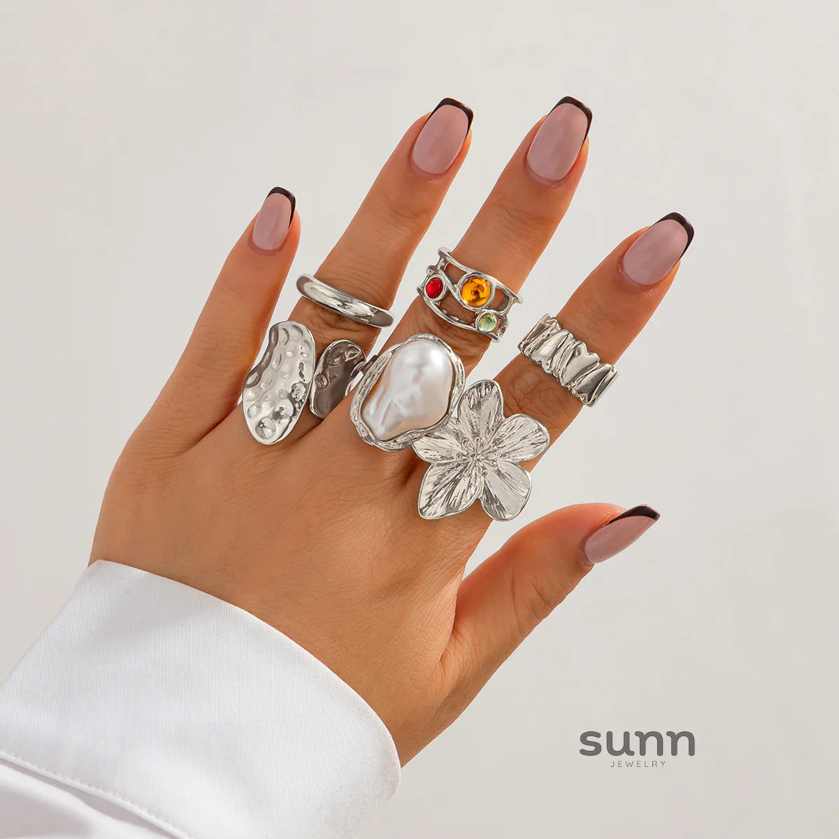 Rahma Baroque Pearl Ring Set