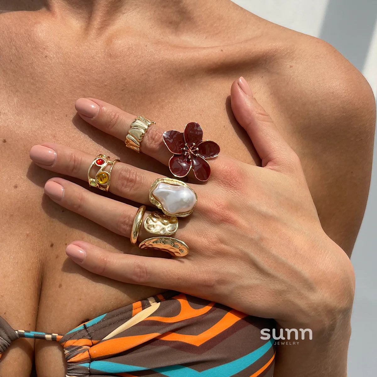 Rahma Baroque Pearl Ring Set