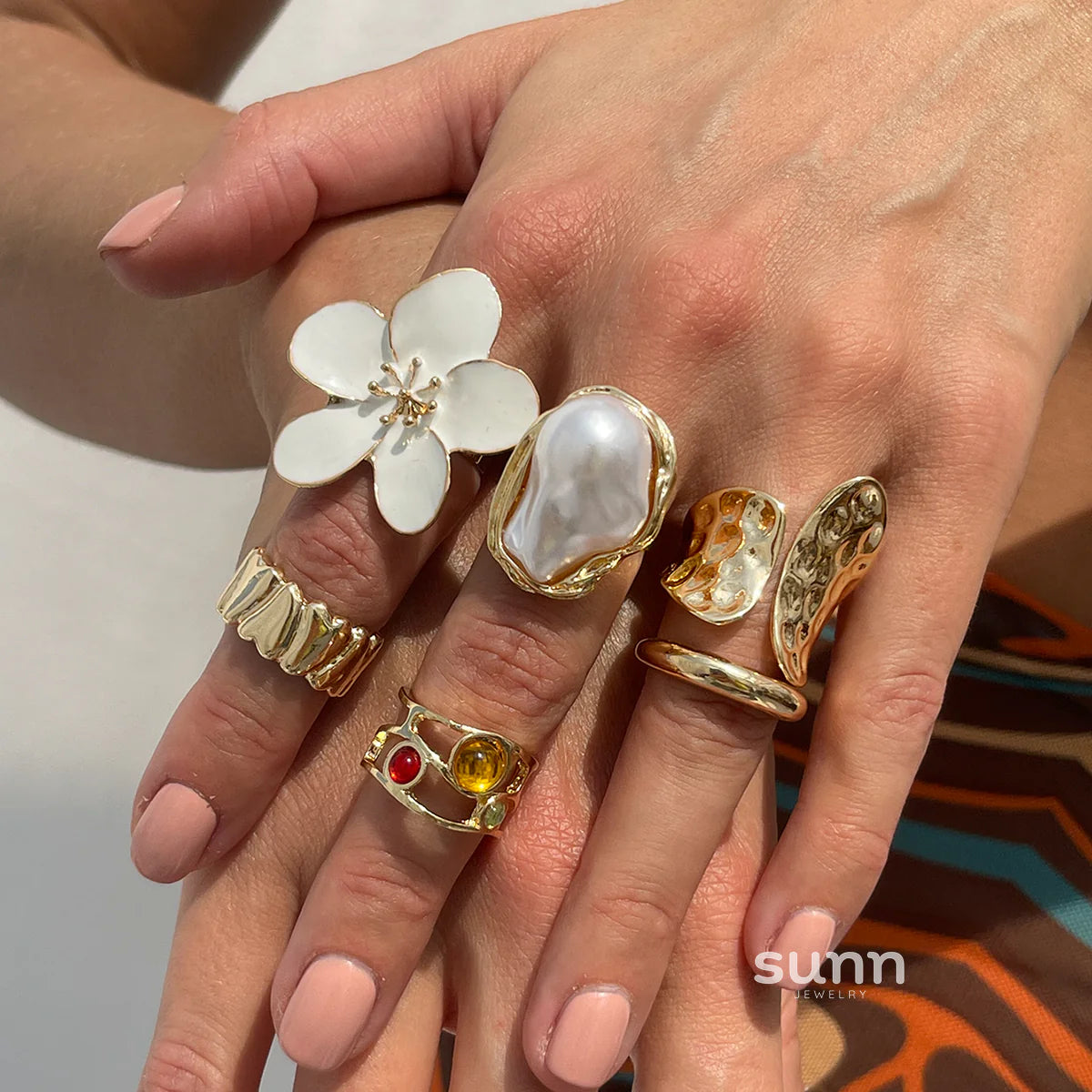 Rahma Baroque Pearl Ring Set