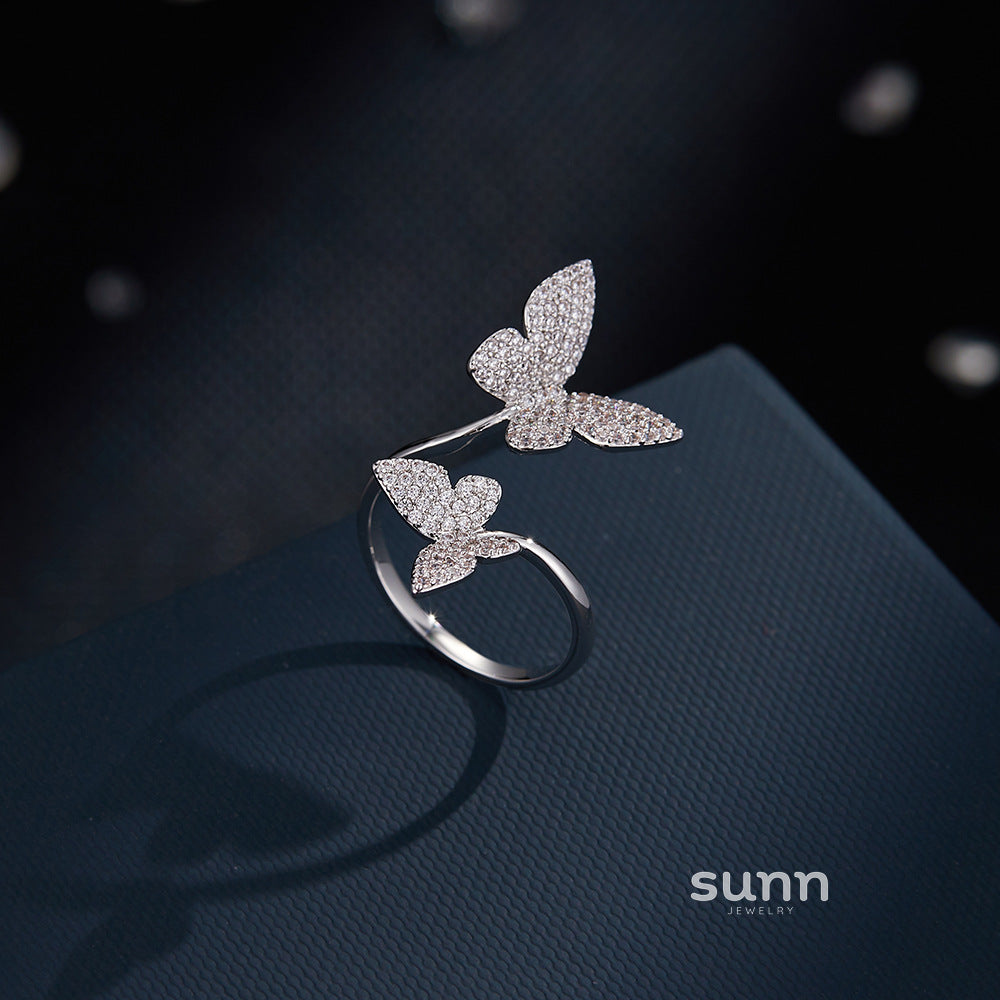 Railynn Zirconia Butterfly Ring [0TGPILJ0]