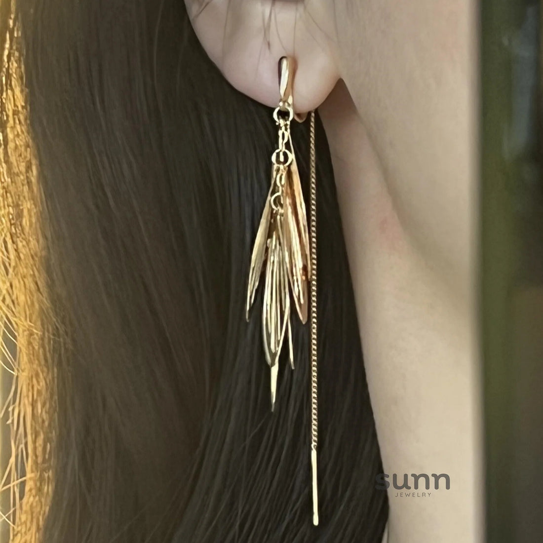 Ramiah Golden Wing Tassel Earrings