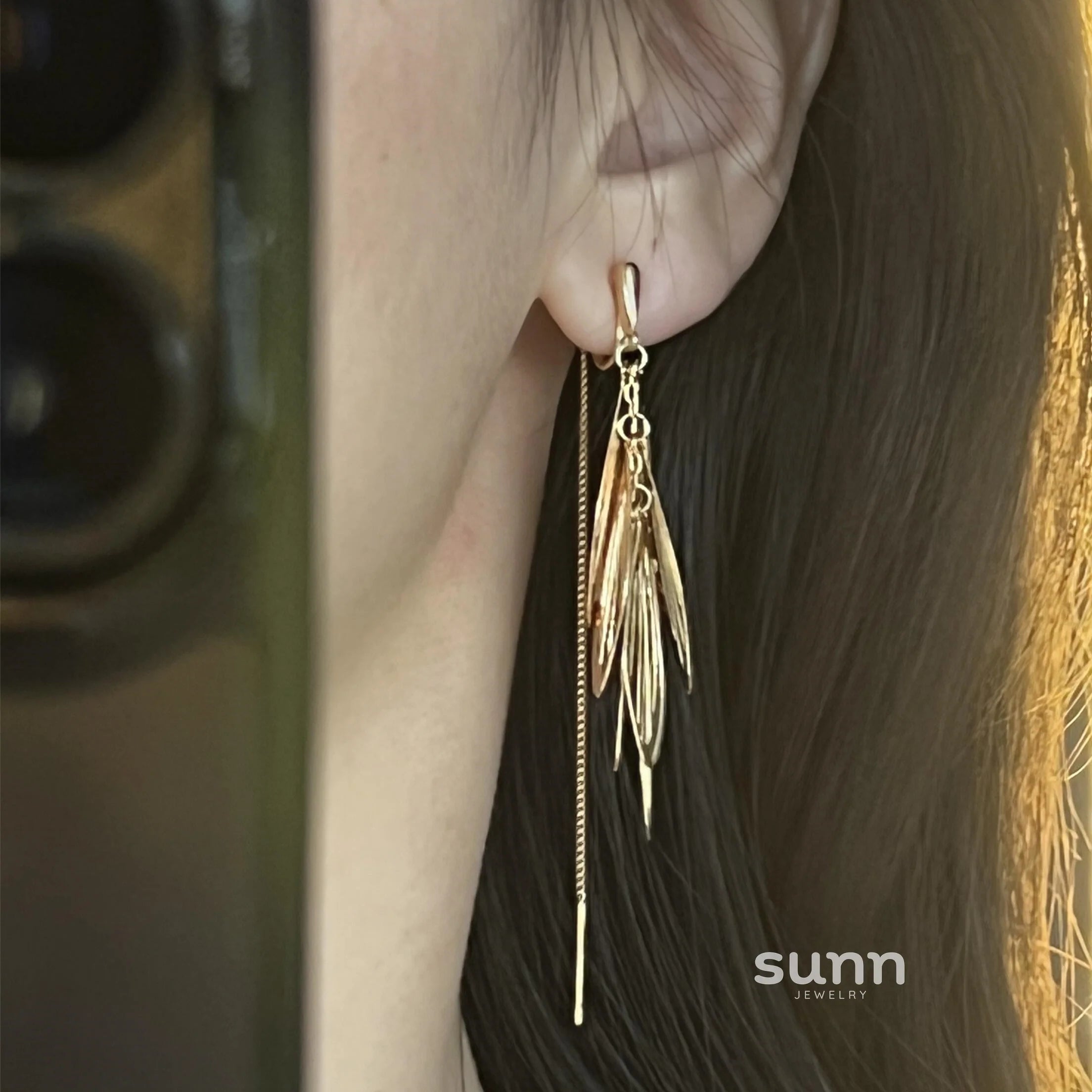 Ramiah Golden Wing Tassel Earrings