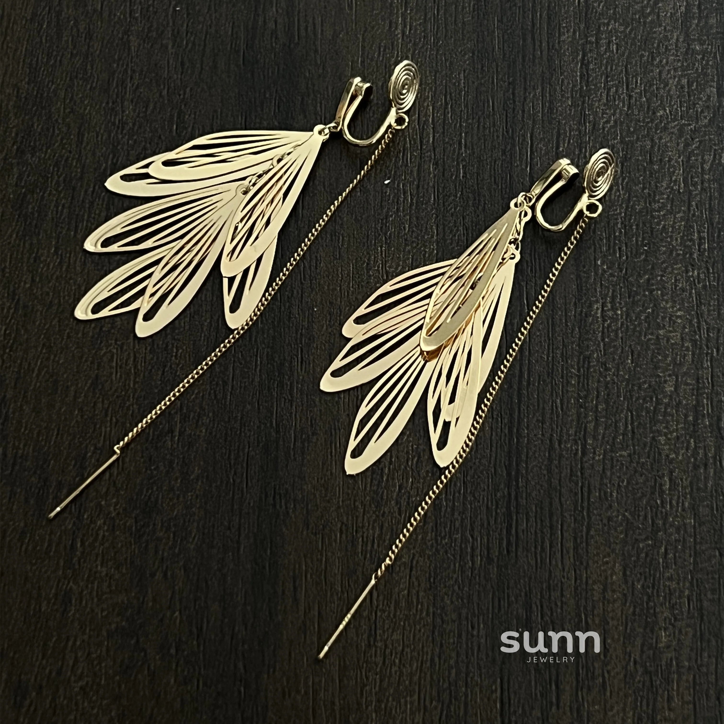 Ramiah Golden Wing Tassel Earrings