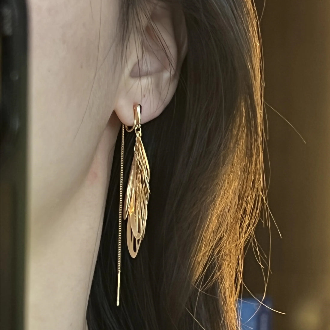 Ramiah Golden Wing Tassel Earrings