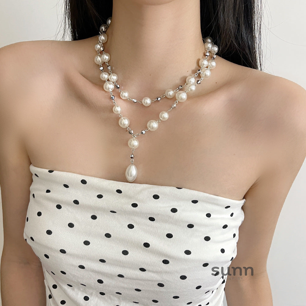 Rana Layered Pearl Drop Necklace [4I1MYBVX]