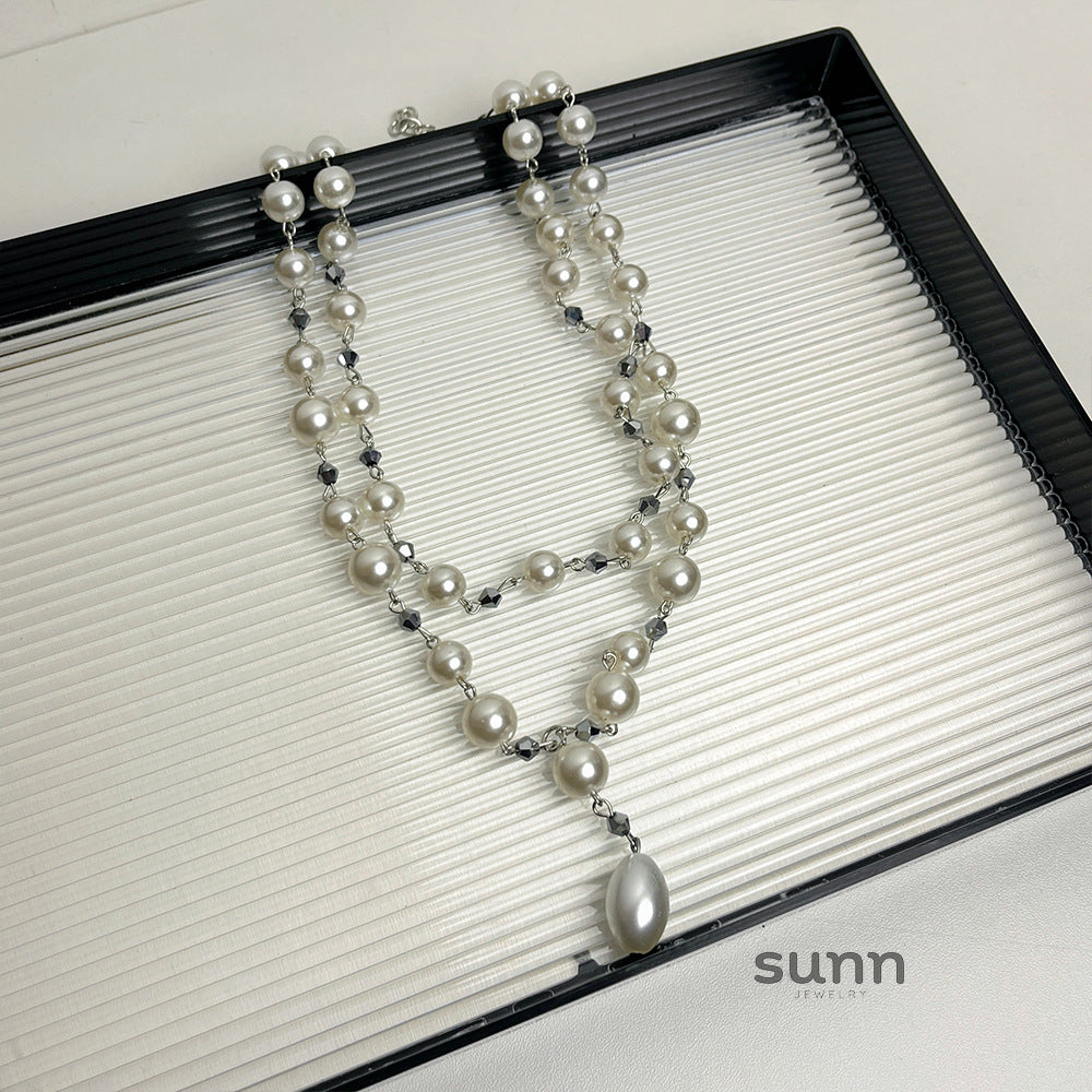 Rana Layered Pearl Drop Necklace [H6H0T6OT]