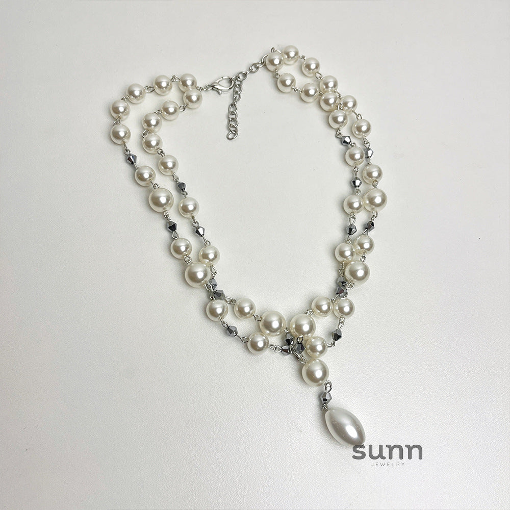 Rana Layered Pearl Drop Necklace [MN8YUJZU]