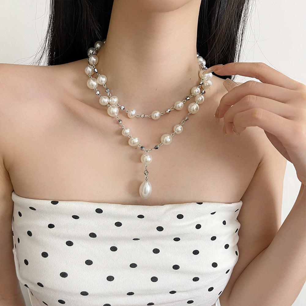 Rana Layered Pearl Drop Necklace [4I1MYBVX]