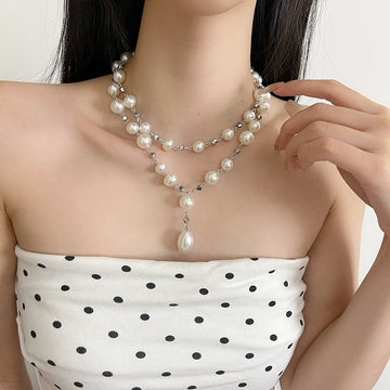 Rana Layered Pearl Drop Necklace [4I1MYBVX]