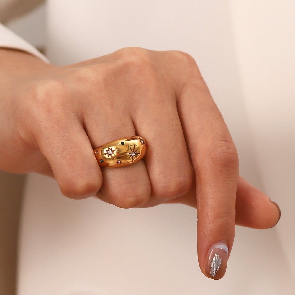 Raneem Six-Pointed Star Zircon Ring [M15VBGUE]