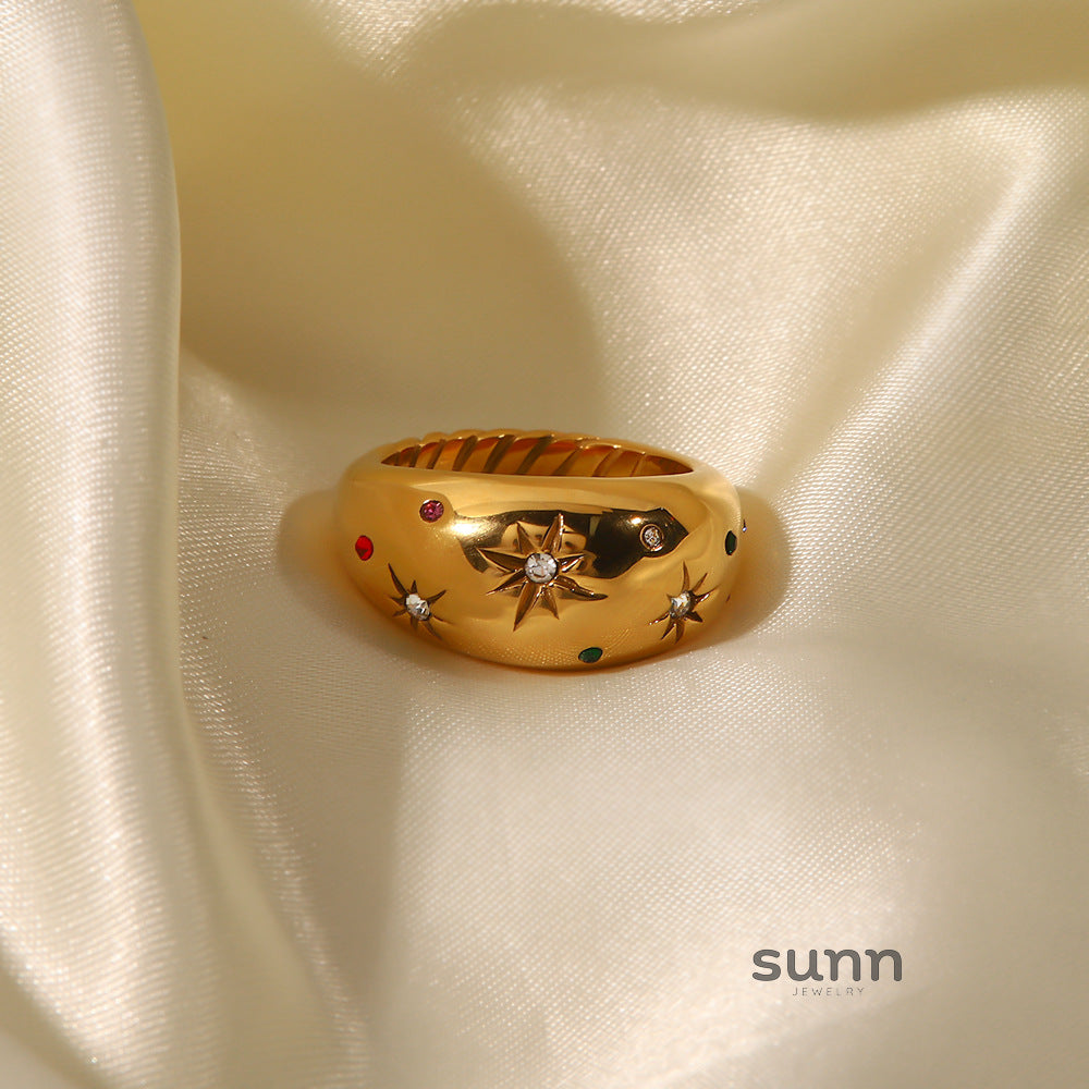 Raneem Six-Pointed Star Zircon Ring [I8PEYKNM]