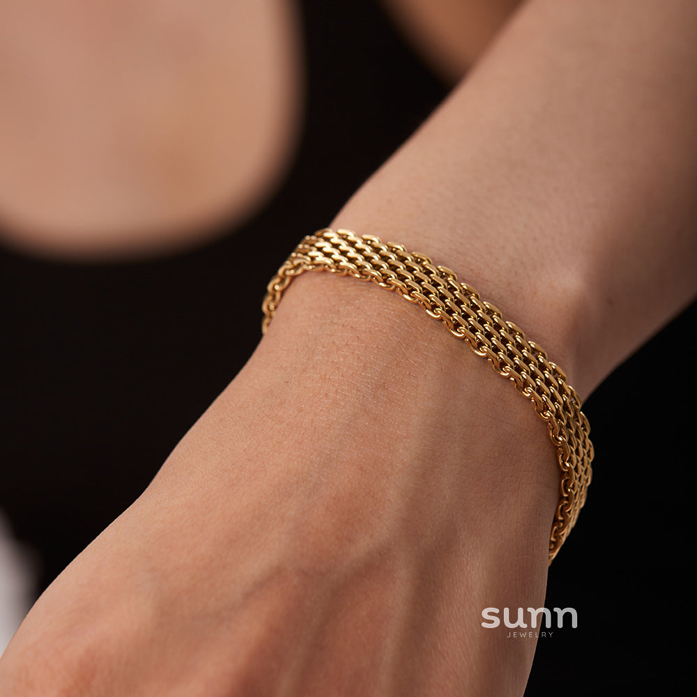Raneem Wide Chain Bracelet [T735ZAJR]
