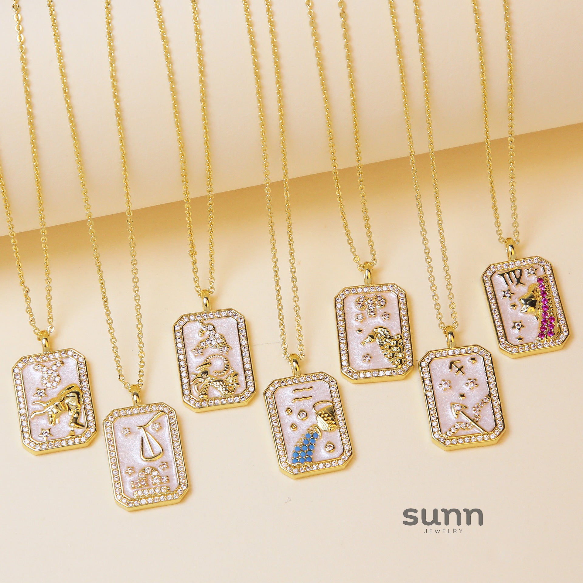 Ravenna Zodiac Square Necklace [SW9BP2Z1]