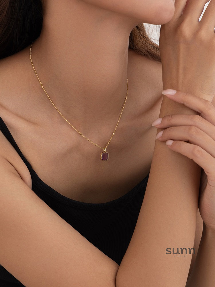 Raya Amethyst Layered Necklace [DU6662RZ]