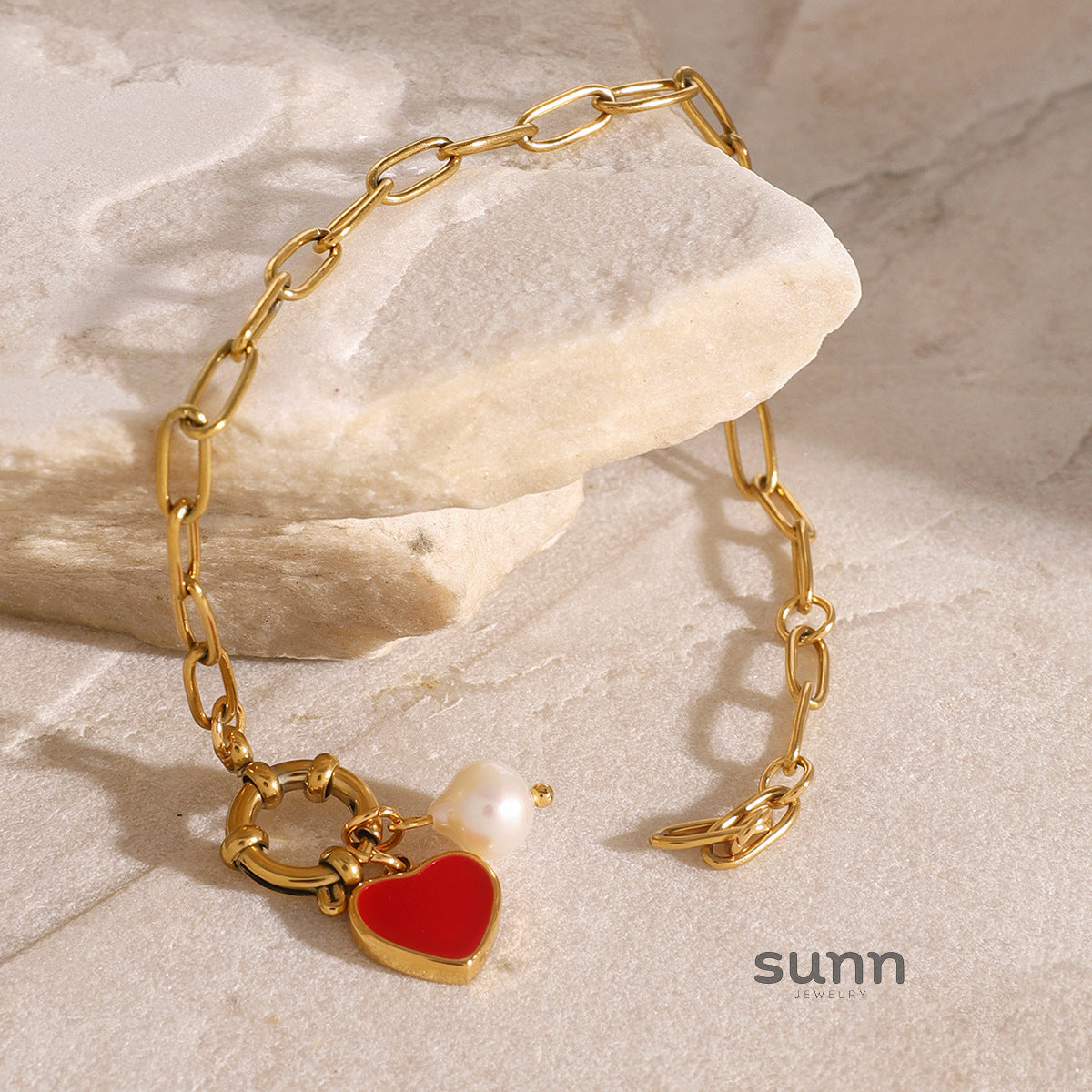 Rayan Pearl Heart Bracelet [1SDTDX2X]