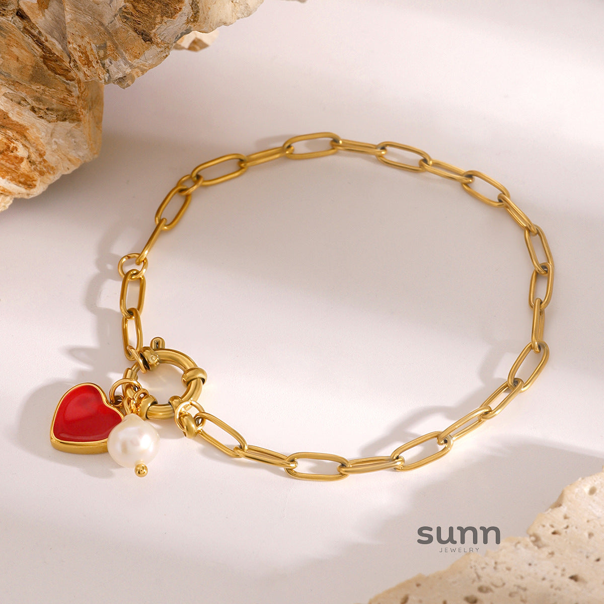 Rayan Pearl Heart Bracelet [38FRFHIY]