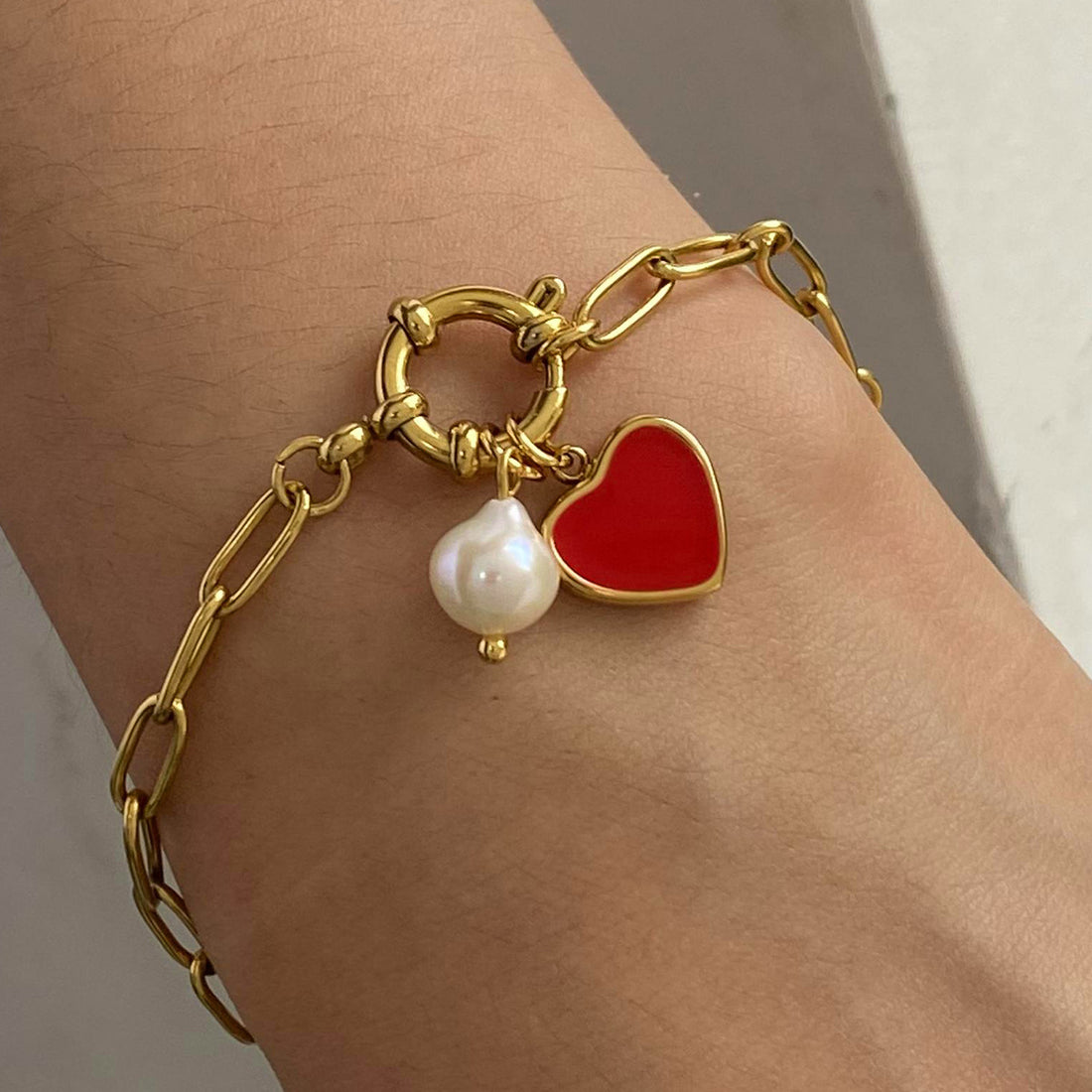 Rayan Pearl Heart Bracelet [HAXCATTG]