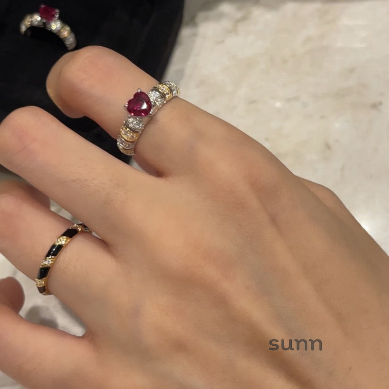 Raygen Zircon Heart Open Ring [VCIPIBBF]