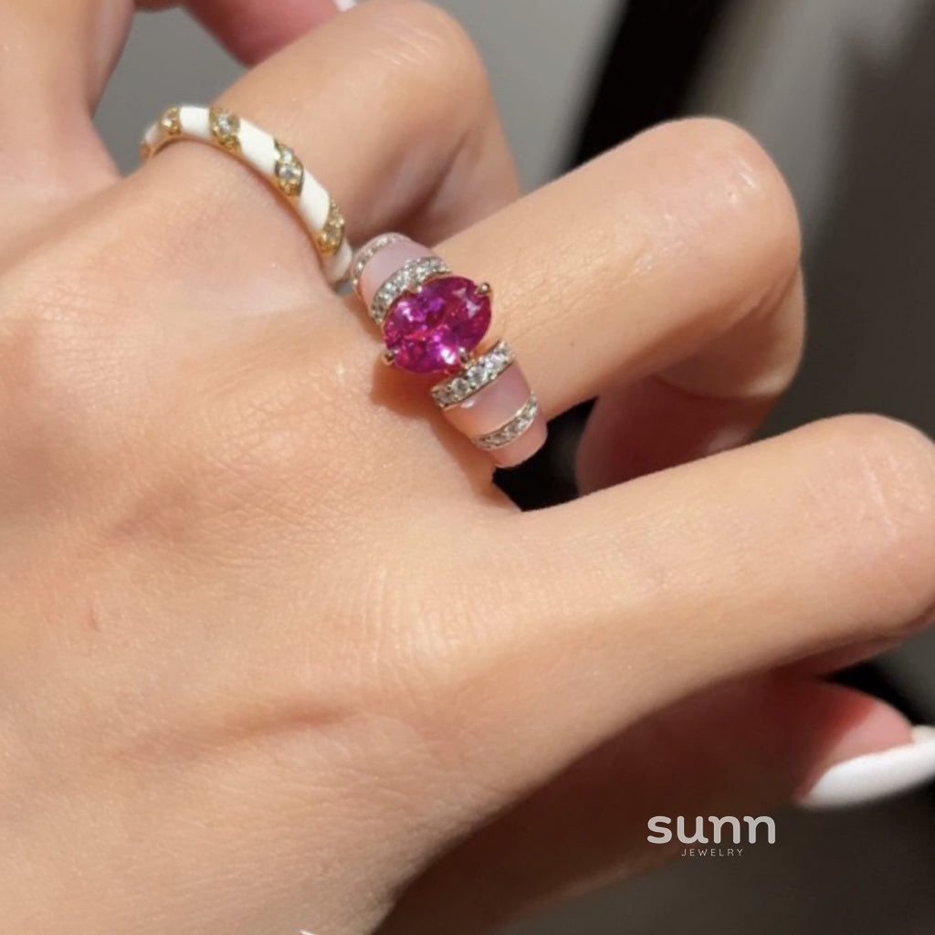 Raygen Zircon Heart Open Ring [TPY7DWO7]
