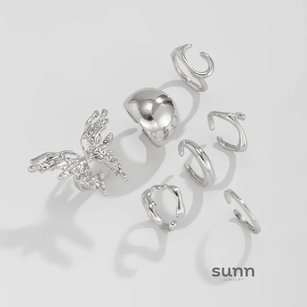 Raylene Irregular Butterfly Ring Set