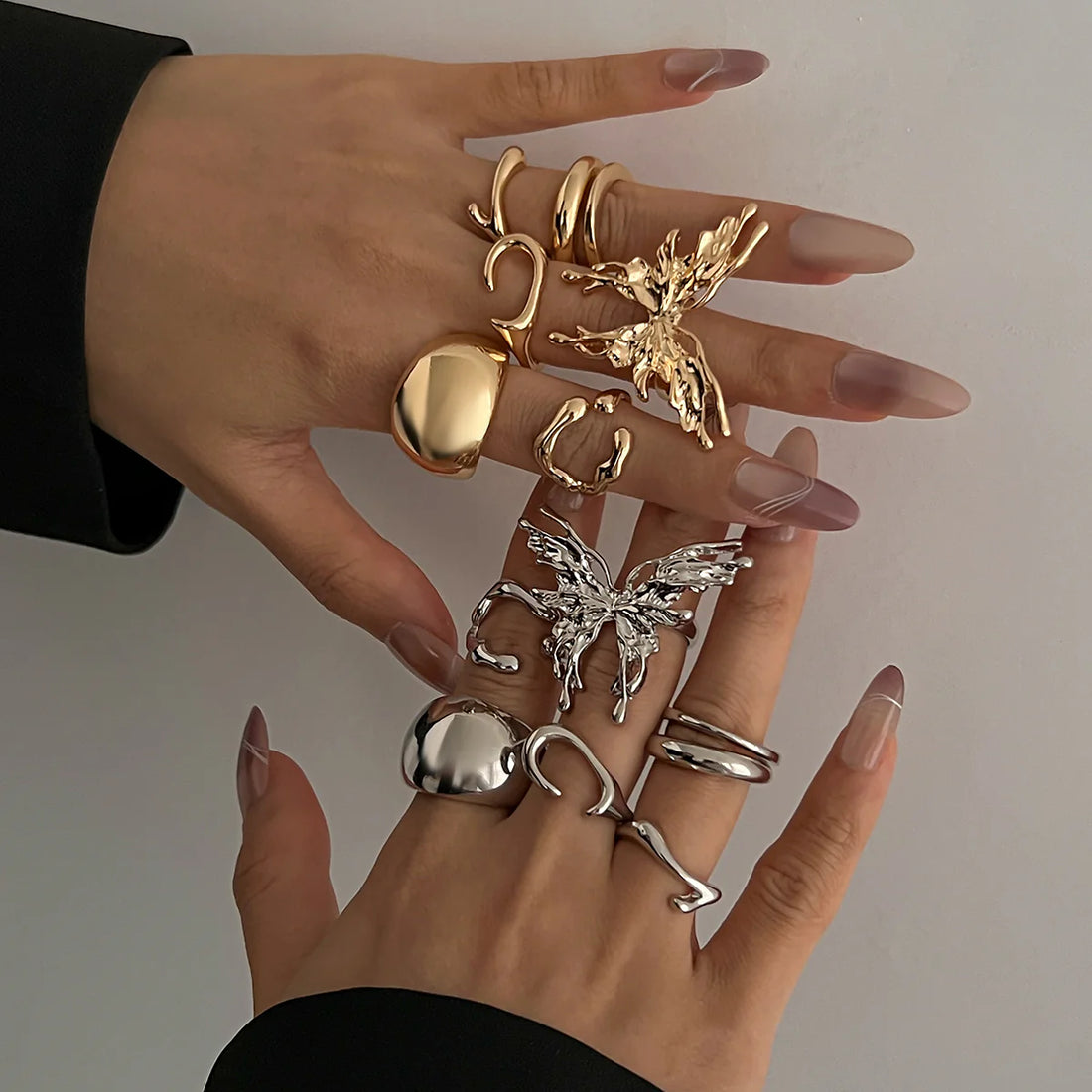 Raylene Irregular Butterfly Ring Set