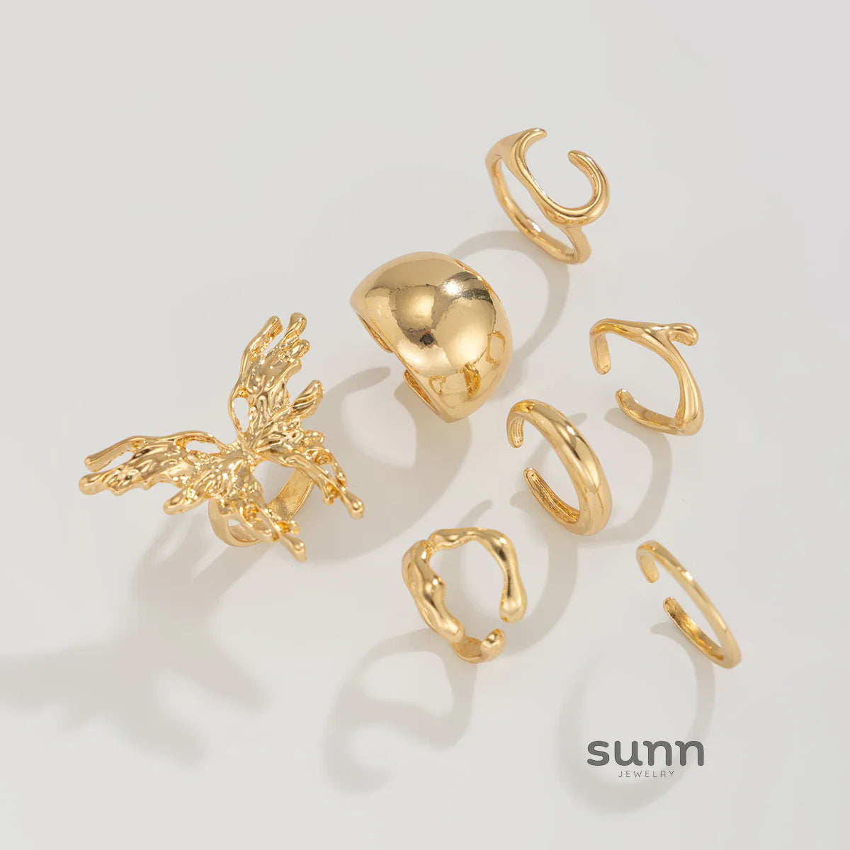 Raylene Irregular Butterfly Ring Set
