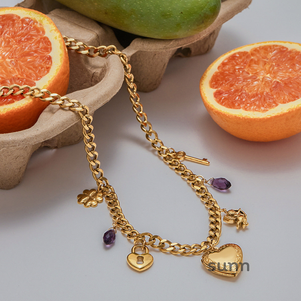 Raziya Heart Pendant Set [781GYQQ2]