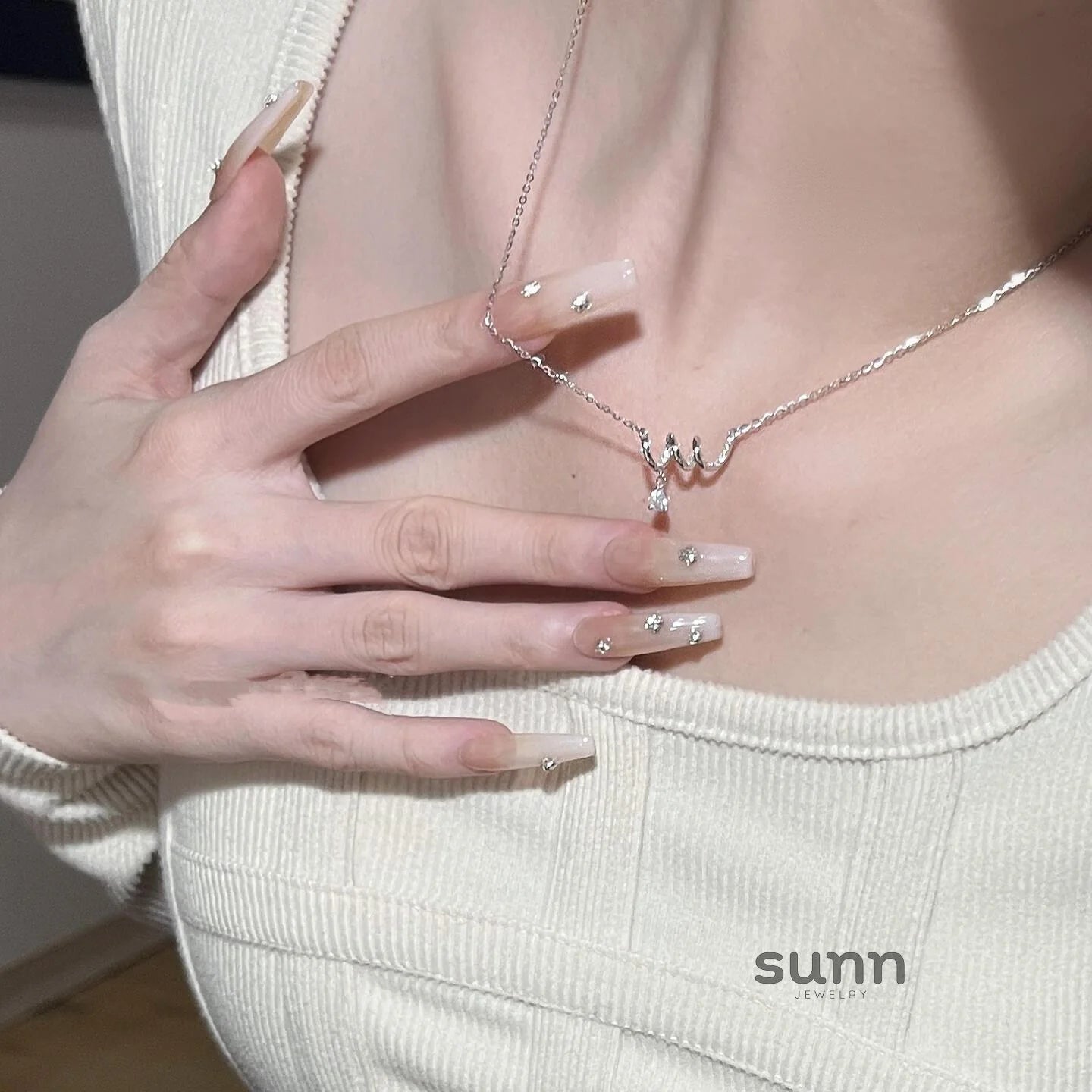 Rebecca Sterling Zircon Teardrop Necklace