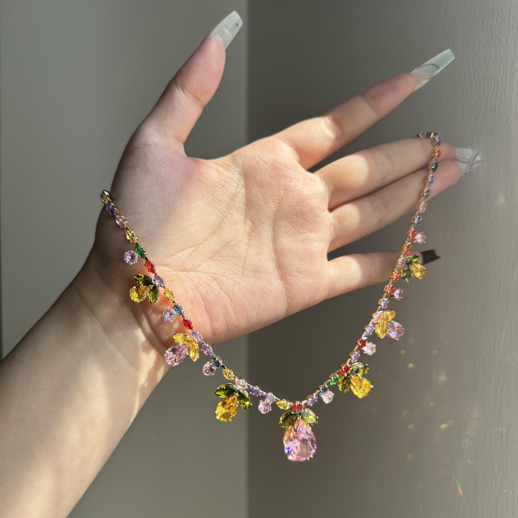 Reem Gilded Zircon Pendant Necklace [QVWOCDW8]