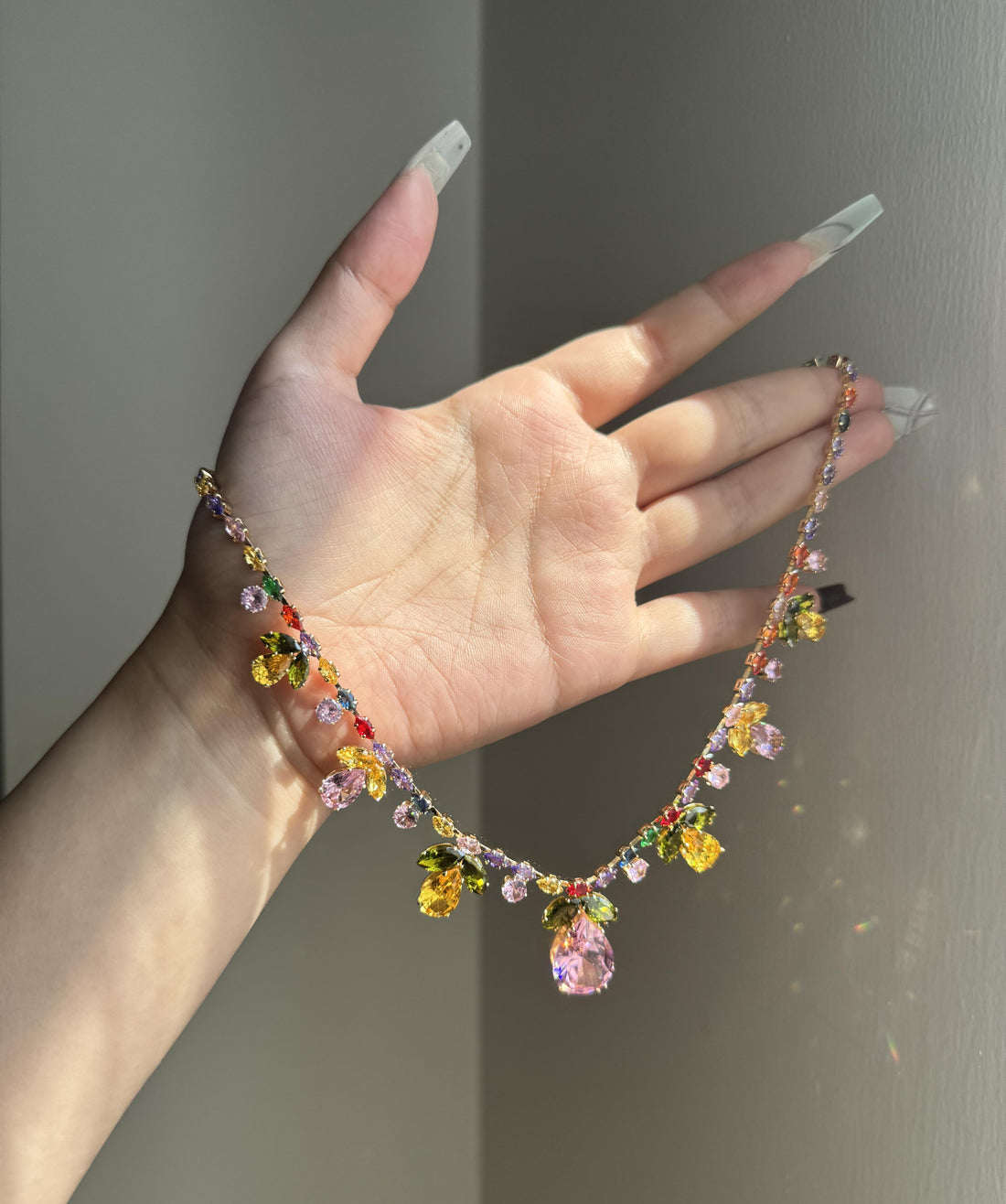 Reem Gilded Zircon Pendant Necklace [QVWOCDW8]