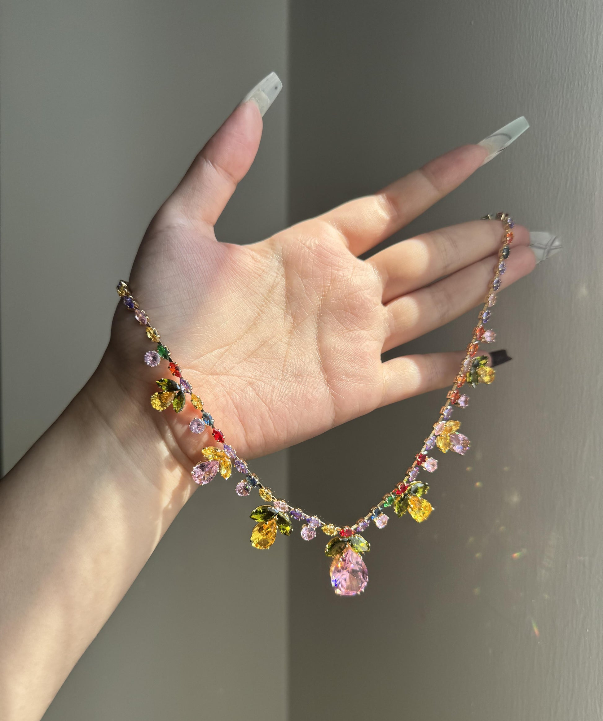 Reem Gilded Zircon Pendant Necklace [QVWOCDW8]