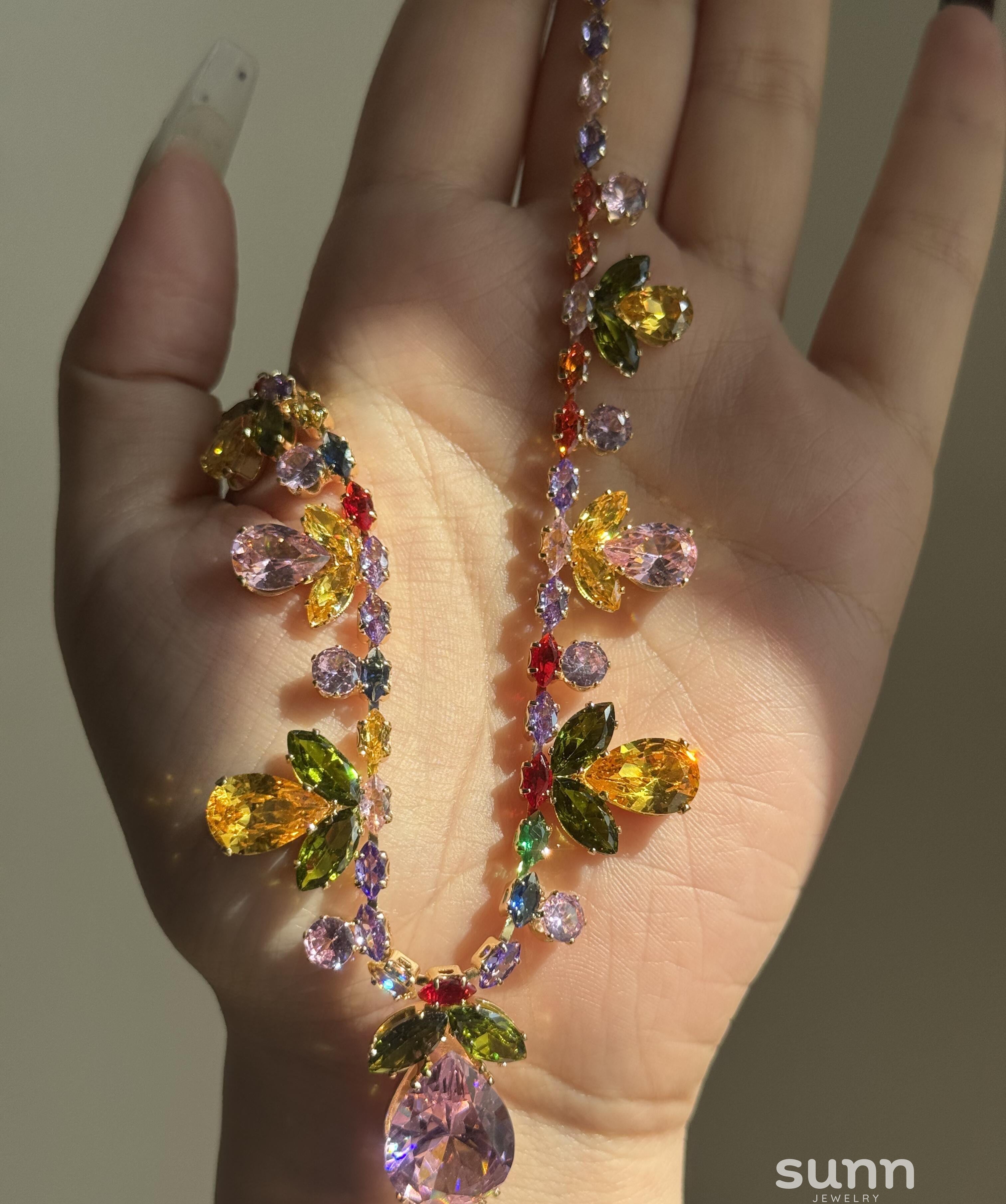 Reem Gilded Zircon Pendant Necklace [UUKQUVCI]