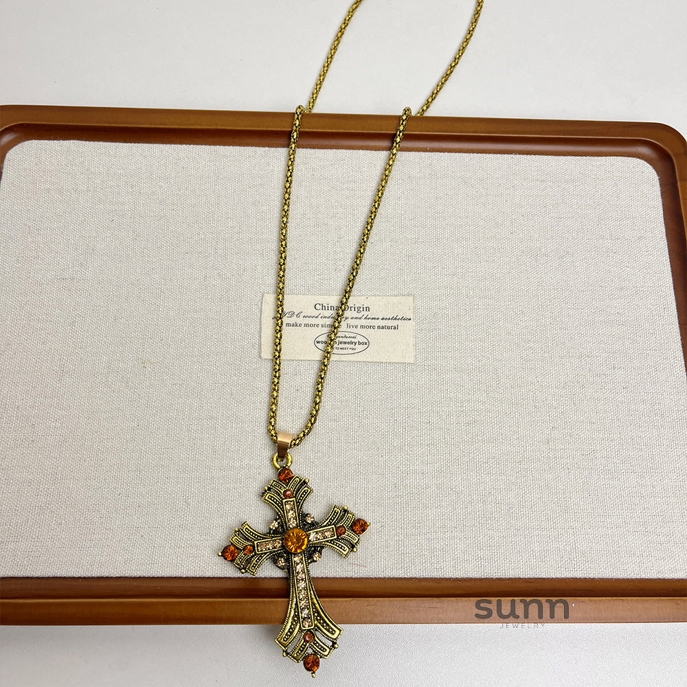 Reema Golden Cross Layered Necklace [OG4375ER]