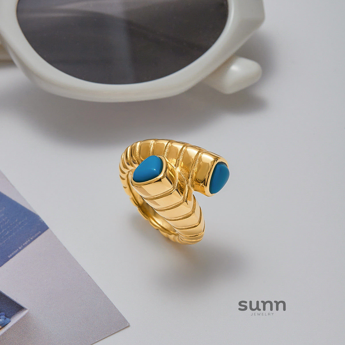 Reeva Blue Turquoise Ring [AWT47ZD1]