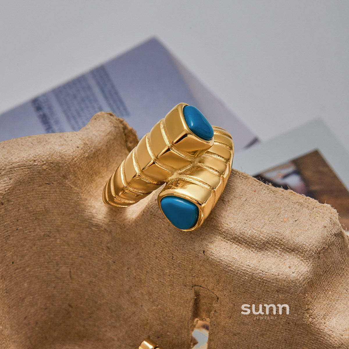 Reeva Blue Turquoise Ring [3AE8WSYO]