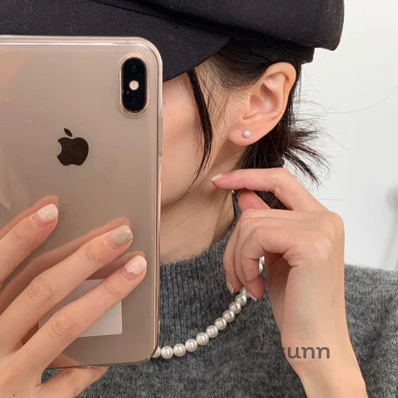 Regan Pearl Screw Stud Earrings