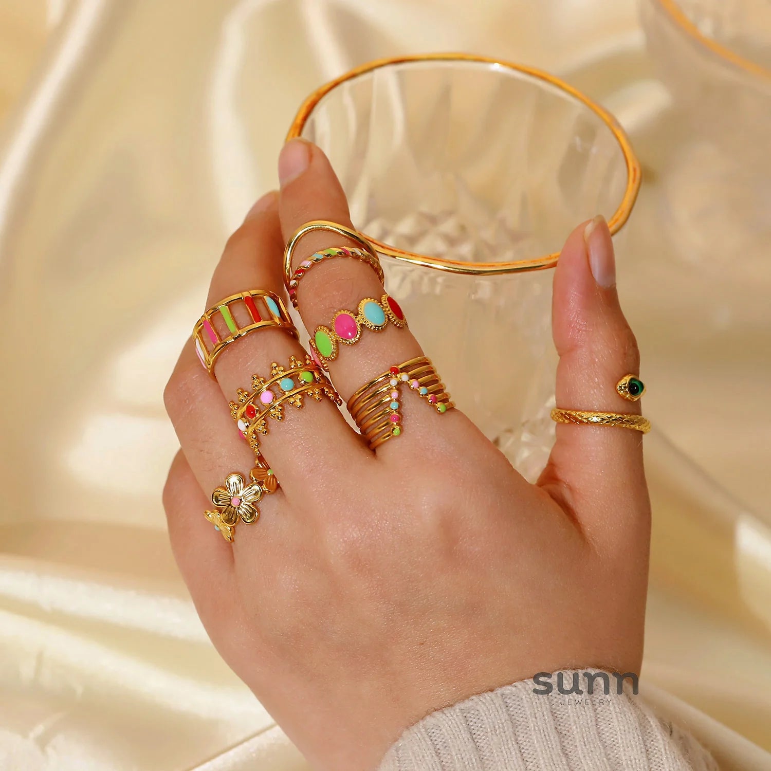 Rei Vibrant Enamel Ring