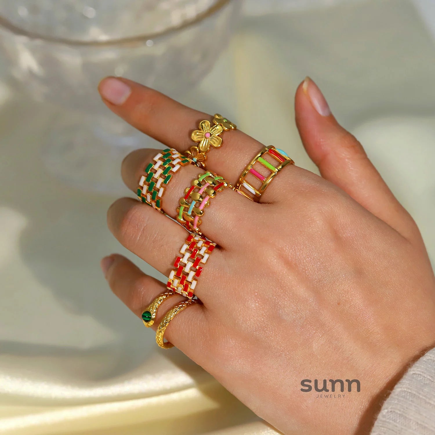 Rei Vibrant Enamel Ring