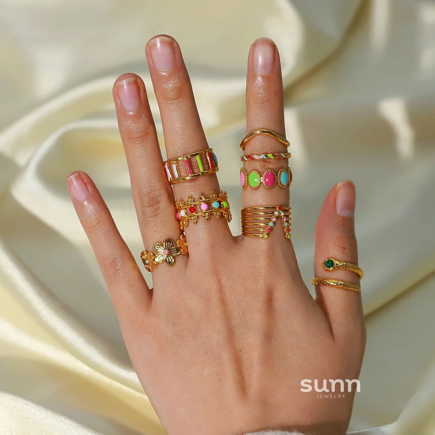 Rei Vibrant Enamel Ring