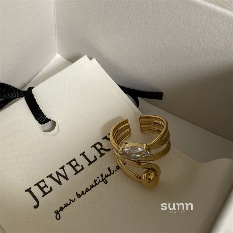 Remie Multi-Layer Zircon Ring [I1SYKKZB]