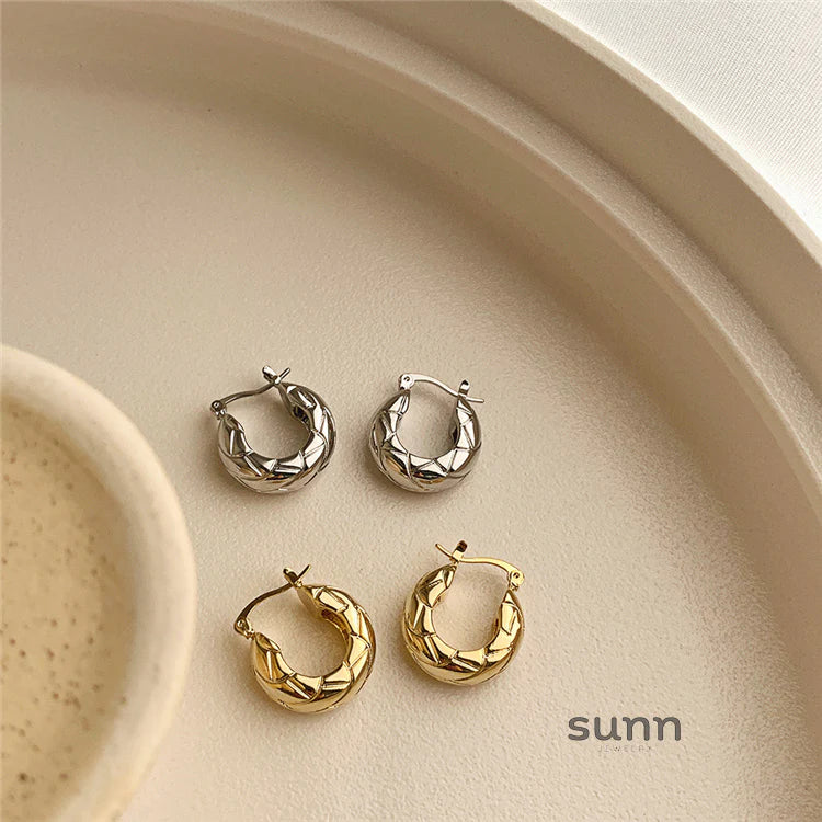 Ren Chunky Textured Hoop Earrings