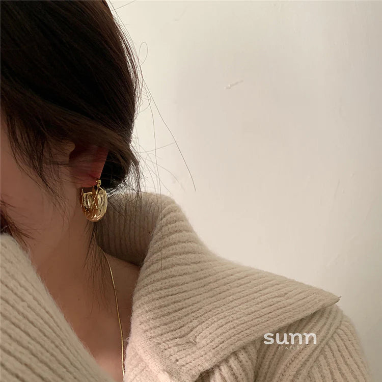 Ren Chunky Textured Hoop Earrings