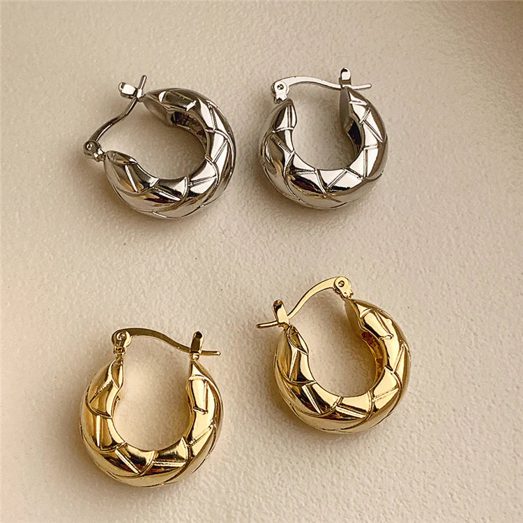Ren Chunky Textured Hoop Earrings