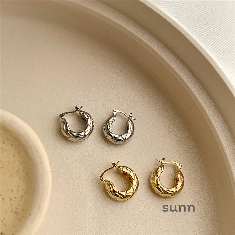 Ren Chunky Textured Hoop Earrings