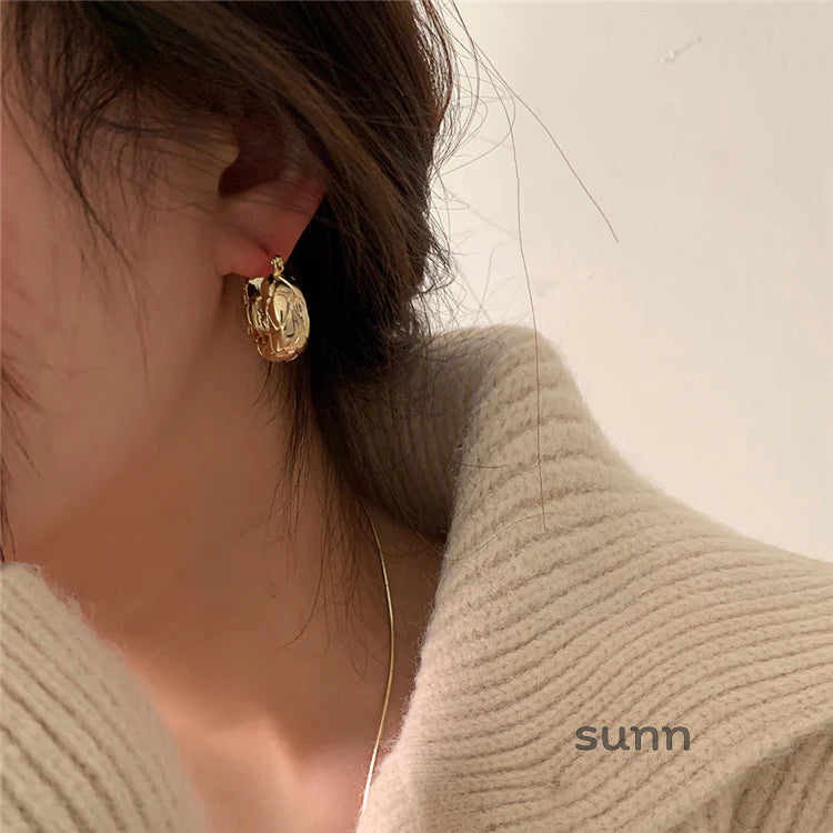Ren Chunky Textured Hoop Earrings