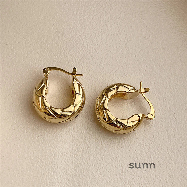 Ren Chunky Textured Hoop Earrings