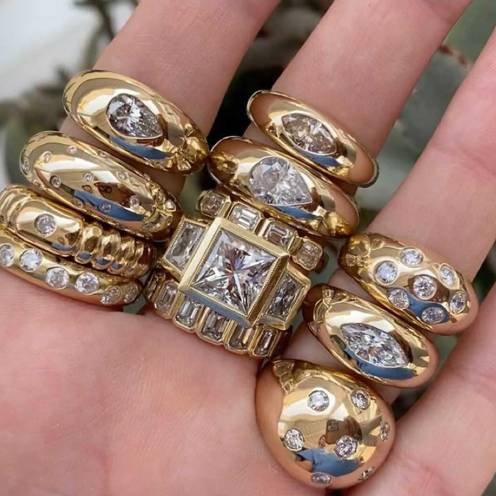Ren Gold Star Zircon Ring [5J9U3BN6]