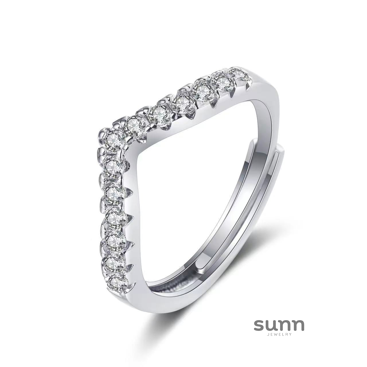 Rey V-Shape Zircon Ring [LDGKATYW]